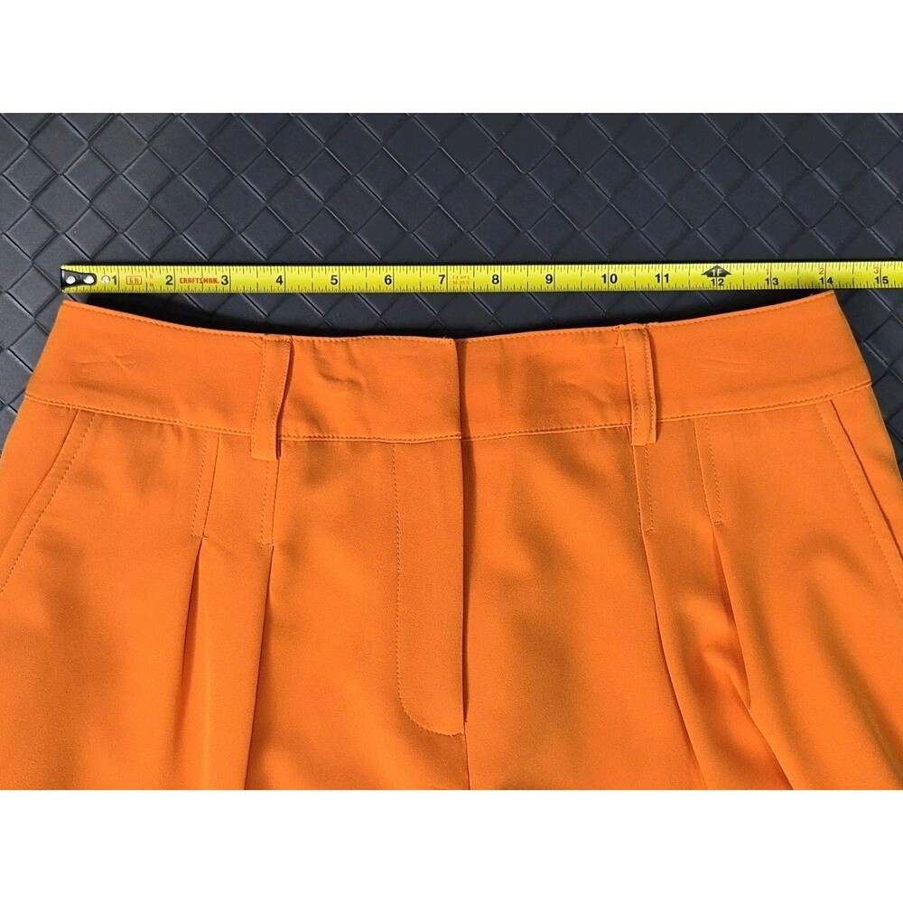 Karl Lagerfeld High Waisted Wide Leg Trouser Pants Pleated Flowy Orange Preppy - Picture 8 of 10